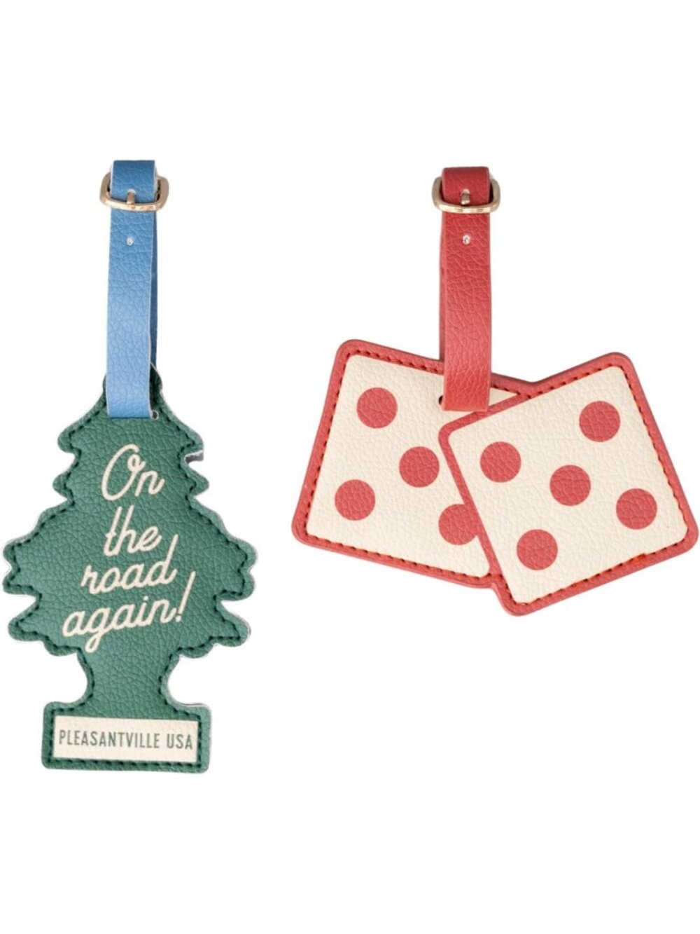 Set of 2 Travel Luggage Tags with Fun Road Trip Icons - Perfect for Adventures!